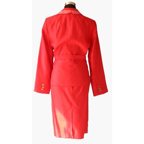 Shimmer Skirt Suit - Red