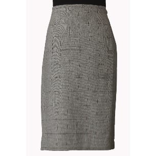 Grey Plaid Skirt Suit
