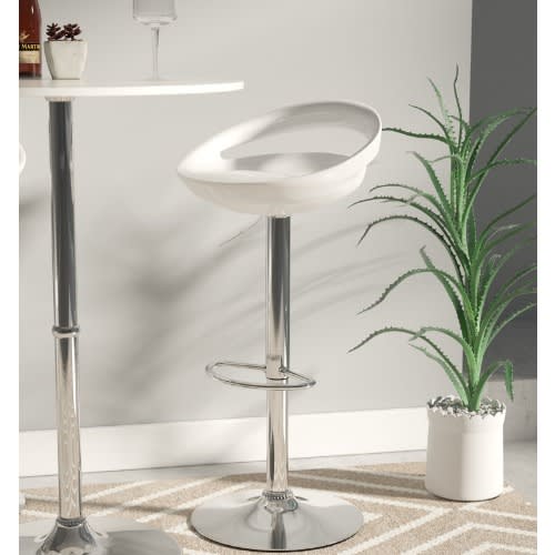 Bar Stool Kitchen Chair - White
