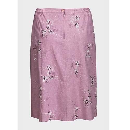 Ladies Linen Blend Skirt - Lilac