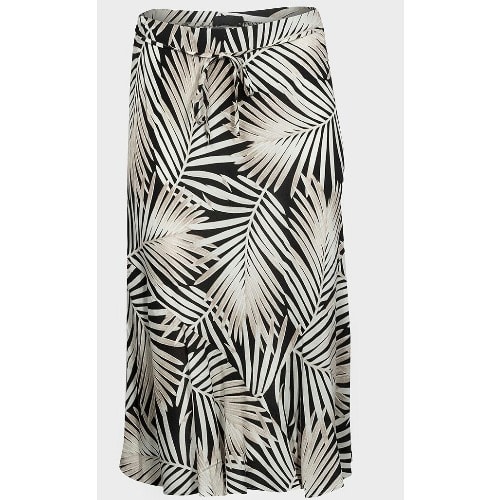 Ladies Fluted Leaf Print Skirt