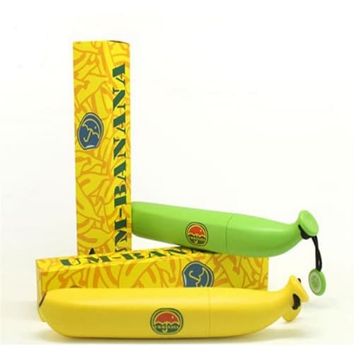 Windproof Foldable Travel Banana Shape Umbrella - Green