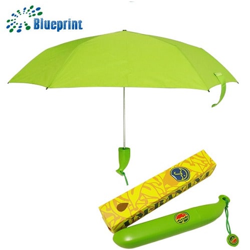 Windproof Foldable Travel Banana Shape Umbrella - Green