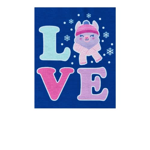 Girls Love Llama Snug Fit Cotton Pyjamas Sleepwear- Blue