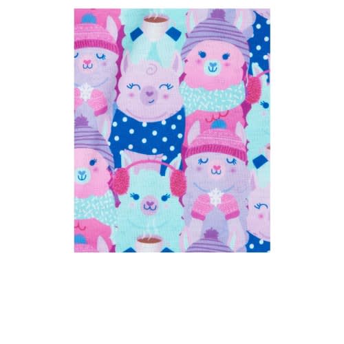 Girls Love Llama Snug Fit Cotton Pyjamas Sleepwear- Blue