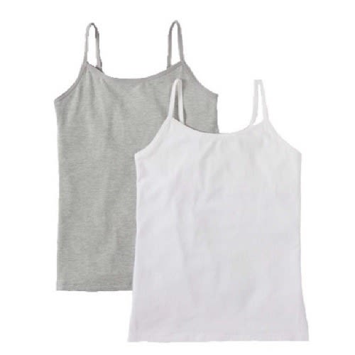 Girls Xs-xl Cotton Camisole Singlet - 2 Packs