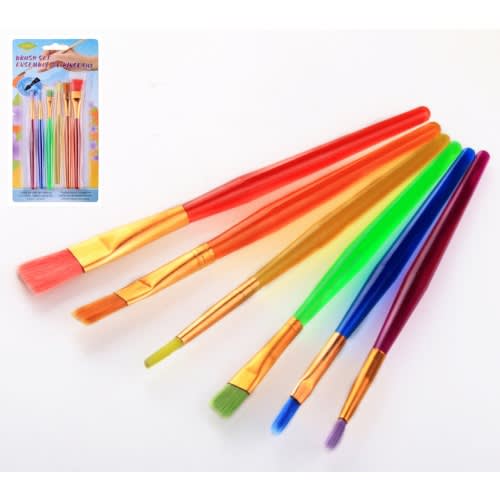 Children Petite Colourful Paint Brush -6Pieces