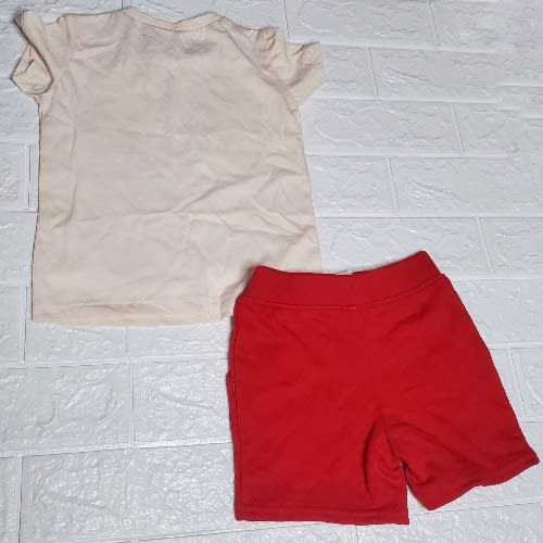 Kids Casual Cartoon Character Top And Short Set