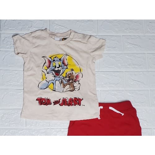 Kids Casual Cartoon Character Top And Short Set