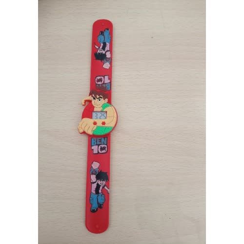 Boy's Ben 10 Cartoon Character Digital Clasp Watch - Red