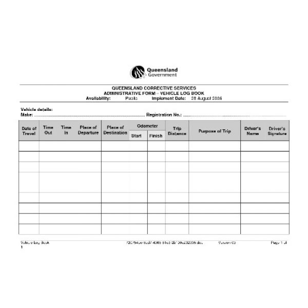 Drivers Vehicle Log Book