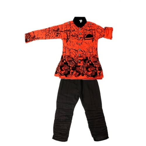 Boy's Shirt & Trousers - Orange & Black