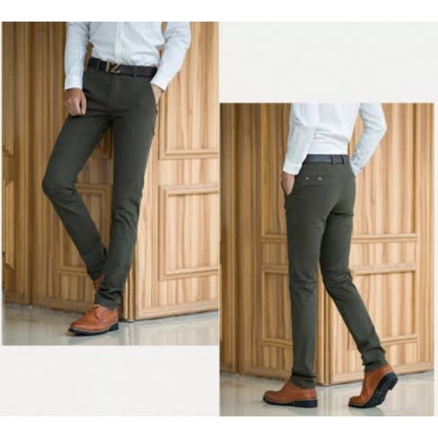 Pencil Chinos Pant - Army Green