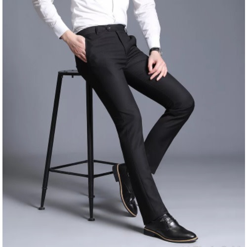 Smart Suit Trousers- Black + Blue + Ash - 3pcs