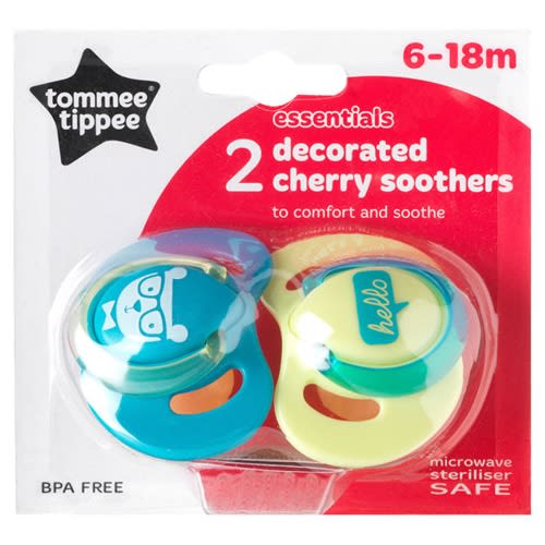 Tommee Tippee Decorated Cherry Soother 6-18m - 2Pieces