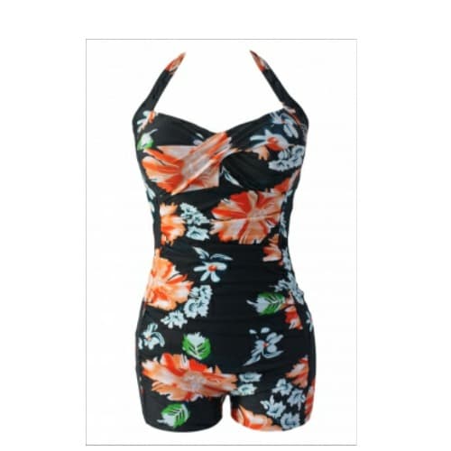 Emfed Coral Floral Print Swimsuit