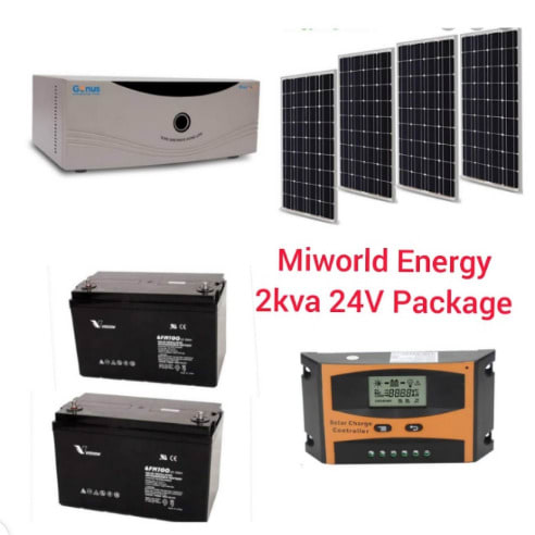 2kva 24v Solar System+(2pcs) Of 100a Batteries