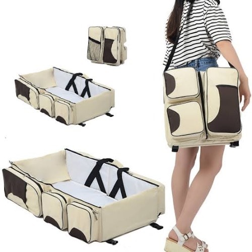 Baby Diaper Bag With Bed - 3 In 1