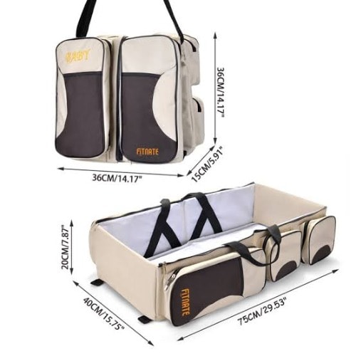 Baby Diaper Bag With Bed - 3 In 1