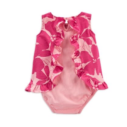 Baby Girls Petals One Piece Ruffle Sunsuit Dress
