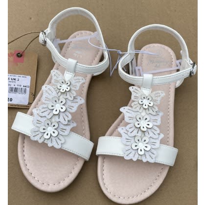 Girls Butterfly Sandals - White