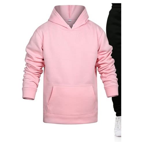 Pink Hoodie And Black Joggers