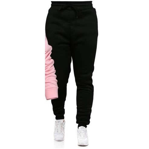 Pink Hoodie And Black Joggers