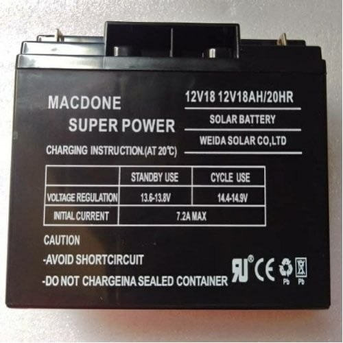 Sealed Lead Acid Battery With Nut & Bolt Terminals - 12v 18ah