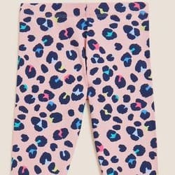 Girl's Cotton Rich Pink Leopard Leggings