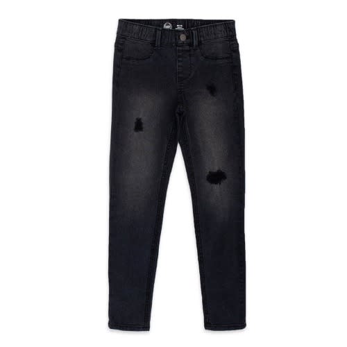 Girls Ripped Distressed Skinny Jeans - Black