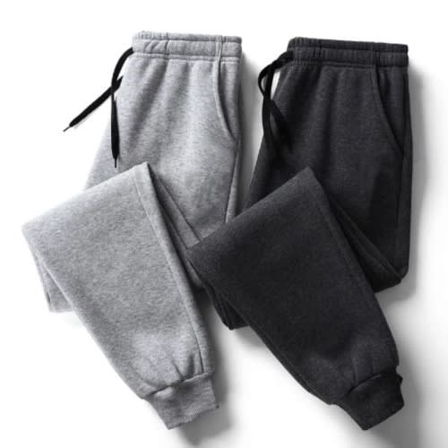 2 In 1 Thick Joggers - Black And Grey