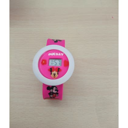 Embossed Minnie Mouse Digital Watch- Pink
