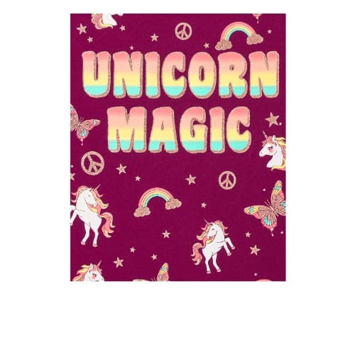 Girls Unicorn Magic Glitters Graphic Top-  Magenta