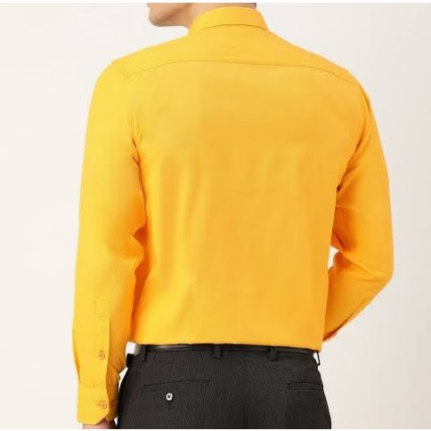 Men's Formal Dress Shirt  - Deep Yellow