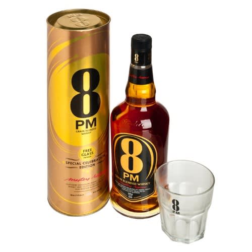 Radico 8pm Grain Blended Whisky With Glasscup - 750ml X 6pcs