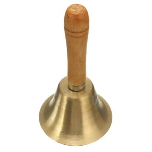 Copper Handbell Jingle Bell With Wooden Handle