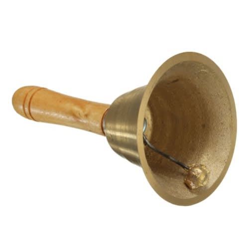 Copper Handbell Jingle Bell With Wooden Handle