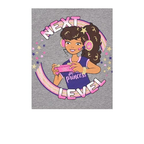 2 In 1 Girls Glitters Gaming Royalty Graphic Top