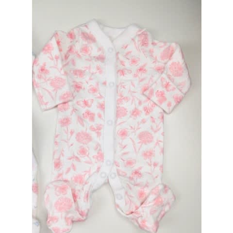 Girls Floral Flower Sleepsuits - 3 Pack