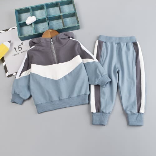 Unisex Zip Hood Tracksuit - Blue Mix