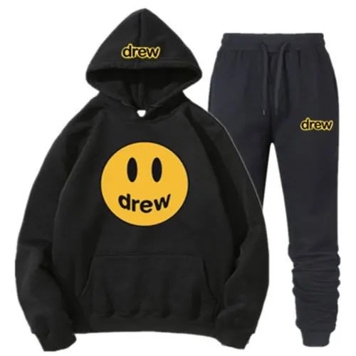 Drew - Print Set - Hoodie And Joggers - Black