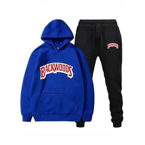 Backwoods Printed - Jogger - Black  And Hoodie - Blue