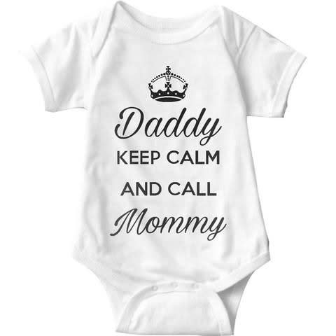 Daddy Keep Calm Baby Onesie, Bodysuit, Unisex