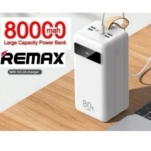 Led Power Bank -22.5w Pd Qc 5 Output Ports - 80000mAh