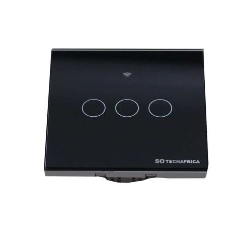 Tuya 3 Gang Wifi Smart Light Switch - Black