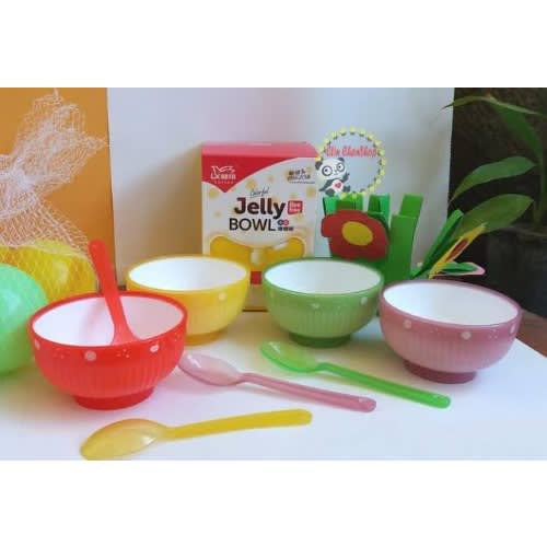 4pcs Jelly Bowl With Spoon For Kids