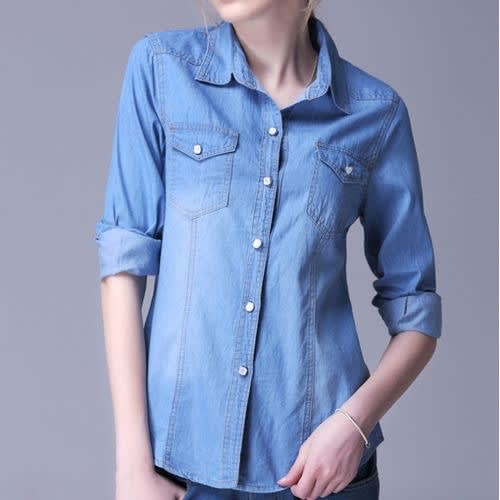 Ladies Long Sleeve Value Denim Shirts