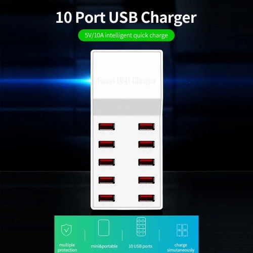 10-USB Ports Charger - 50watts