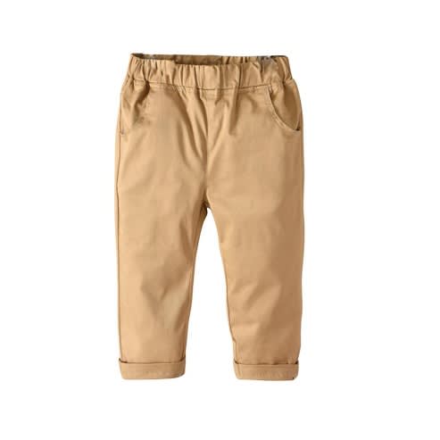 Boy's Elastic Chinos Pants - Biege
