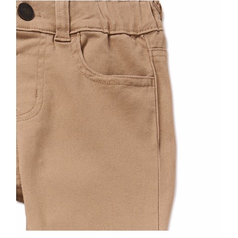 Toddler Boys Slim Twill Trouser Pants - Brown